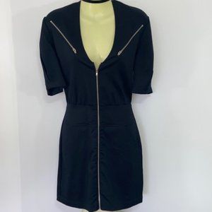 Reformation Zipper Black Mini Dress Wonderful Condition~4